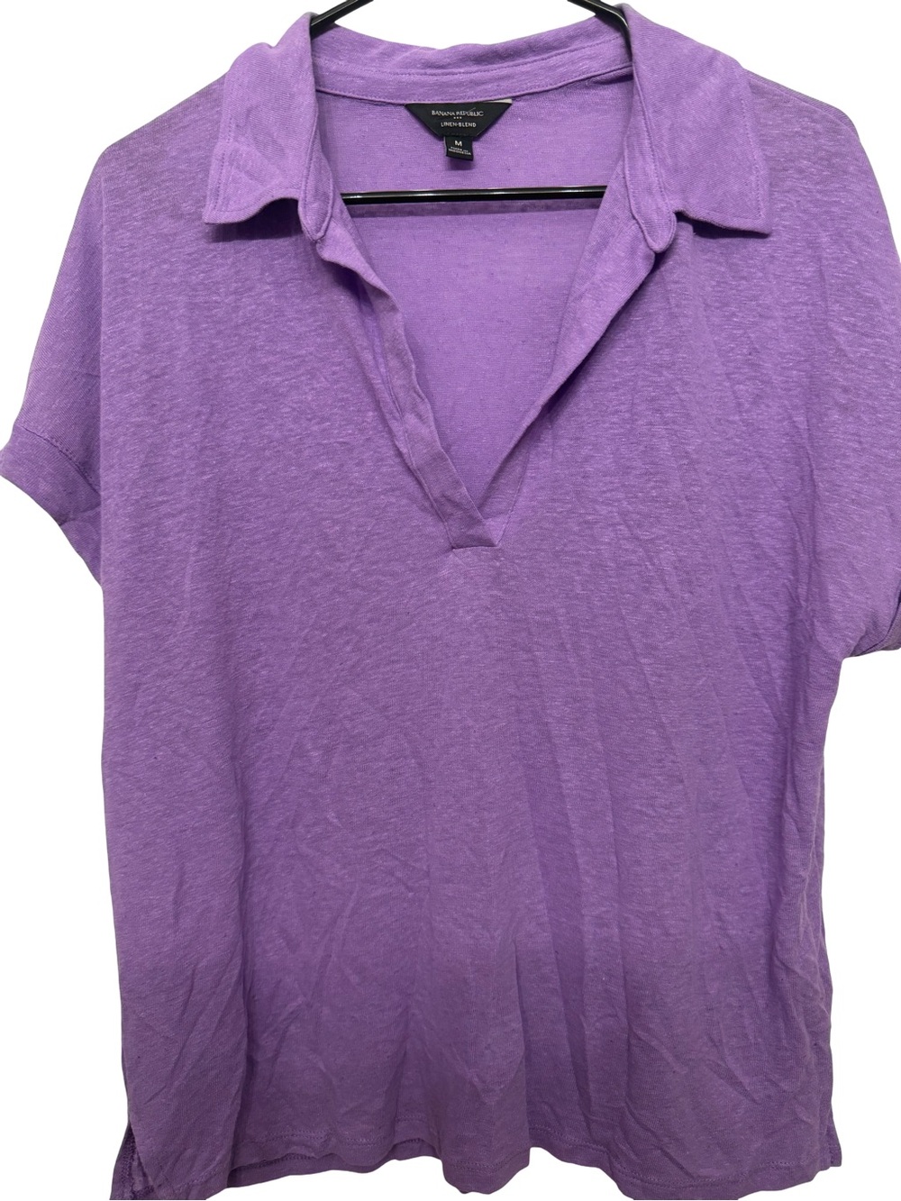 Banana Republic Lavender Polo-Style Short Sleeve Top